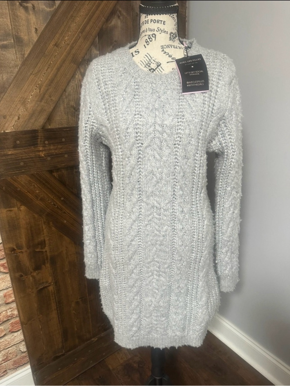 Cable knit sweater dress size large